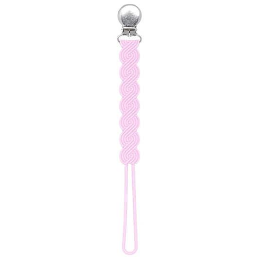 Three Little Tots All Silicone Modern, Short and Safety Tested Pacifier Clip (Pink, Waverly)