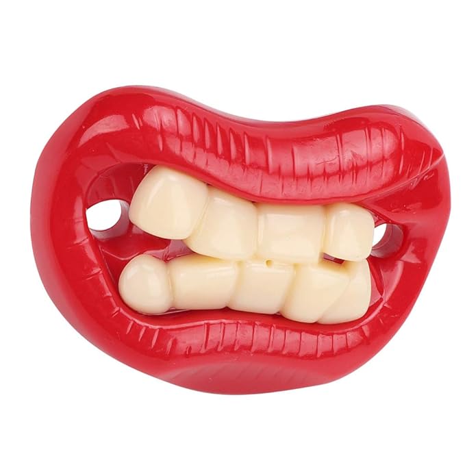 Funny Red Lip Pacifier, Soft Gel Laughing Mouth Soother for Babies Kids Child