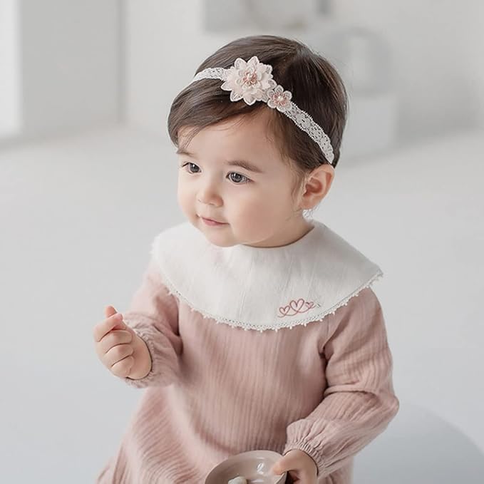 Bethynas Baby Girls Cute Bow-knot Headband Soft Lace Floral Hairbands Newborn Infant Toddlers Kids Hair Accessories (Style 7)