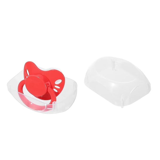 Landofgenie Adult Size Large Shield Pacifiers Butterfly Shaped Cutie Pacifier Red