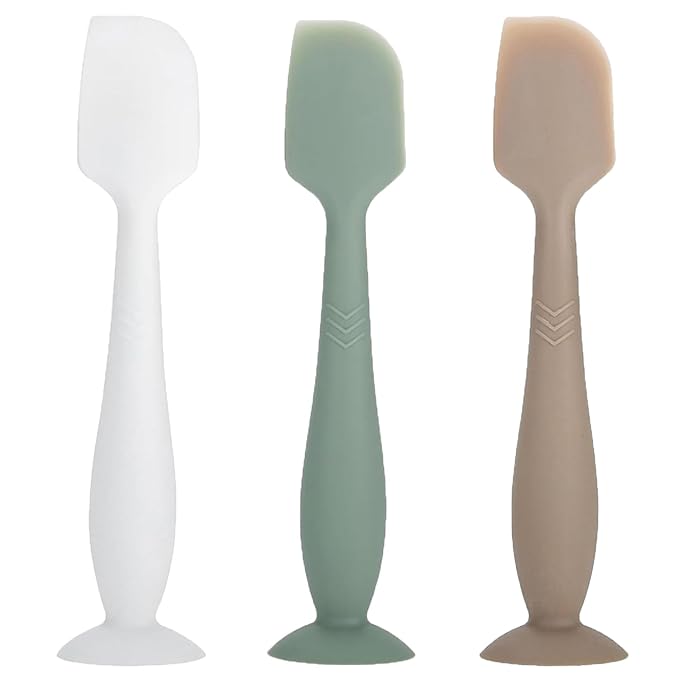 3 Pack Baby Diaper Cream Spatula - Baby Diaper Rash Cream Applicator for Butt Paste Diaper Creams - Diaper Cream Brush for Newborn Essentials (White,Green,Brown)
