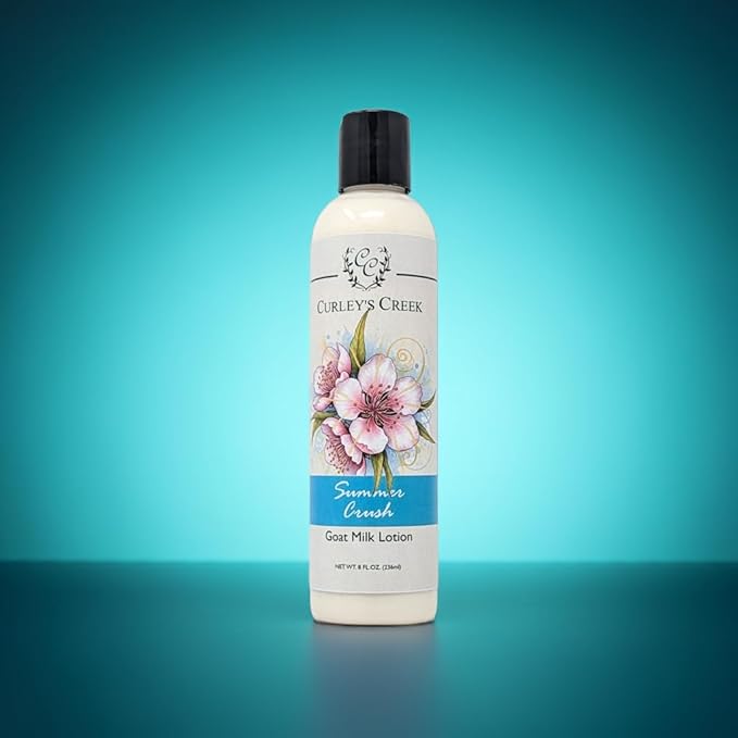 Curley's Creek Goat Milk Lotion | Handmade Natural Skincare | 4 ounce & 8 ounce 8 ounce, Summer Crush (Pistachio Vanilla)