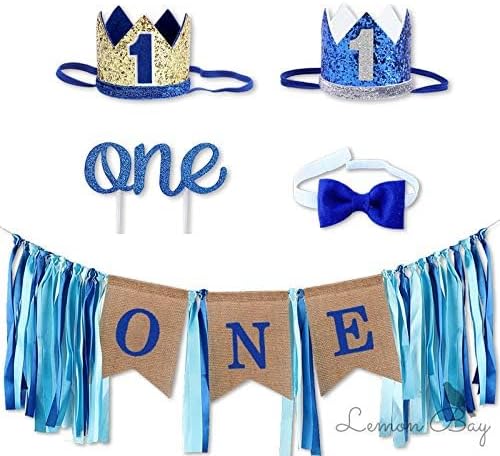 Boy Girl Birthday Crown, Prince Princess Birthday Hat Headband Tiara Crown Cake Photo Prop Party Decorations