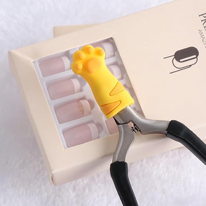VOSAREA 9pcs Cat Paw Protector Scissors Safety Scissors Tip Cap Cuticle Manicure Tools Cover Animal Nippers Cover Metal Shears Nipper Sleeve Child PVC Soft Glue Cartoon Pointed Hat