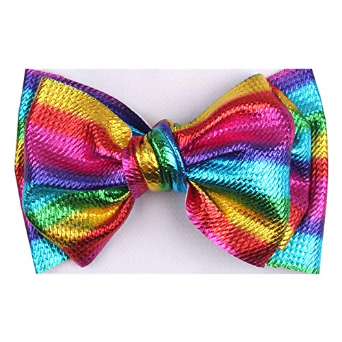BBTDIN Baby Rainbow Headband Turban With Bow Girls Rainbow Hair Band Bowknot JBC19 (1-Turban)