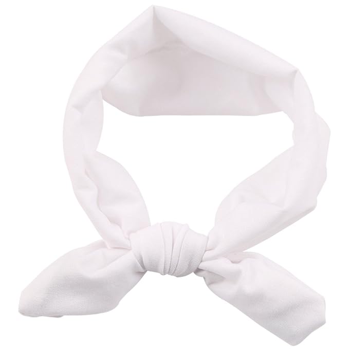 Baby Girl's Cute Toddler Bow Headbands Bowknot Rabbit Hairband Headwear for Daily Life Travel Photography (White)