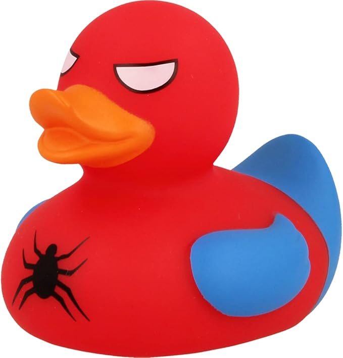 Spidy Rubber Duck Bath Toy | Super Hero | Safe for All Ages | Collectable, 100's to Chose | 3 x 3 x 3.5