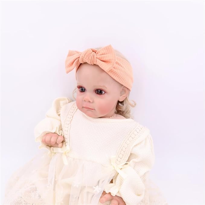 Sugarmelon Mommy and Me Headband Set Mother Baby Matching Turban Headbands for Toddler Baby Girls Women Scrunchies Hair Bow Hairbands (Peach/Celadon)