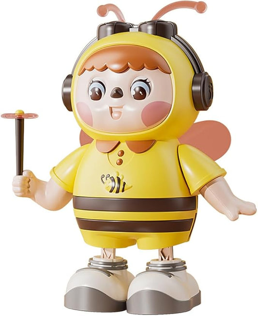 Miracland Dancing Bee Musical Toy - Baby Crawling Robot with Cool Lights & Dynamic Music, Moving Legs, Twisting Body & Moving Eyes (Pink Wings)