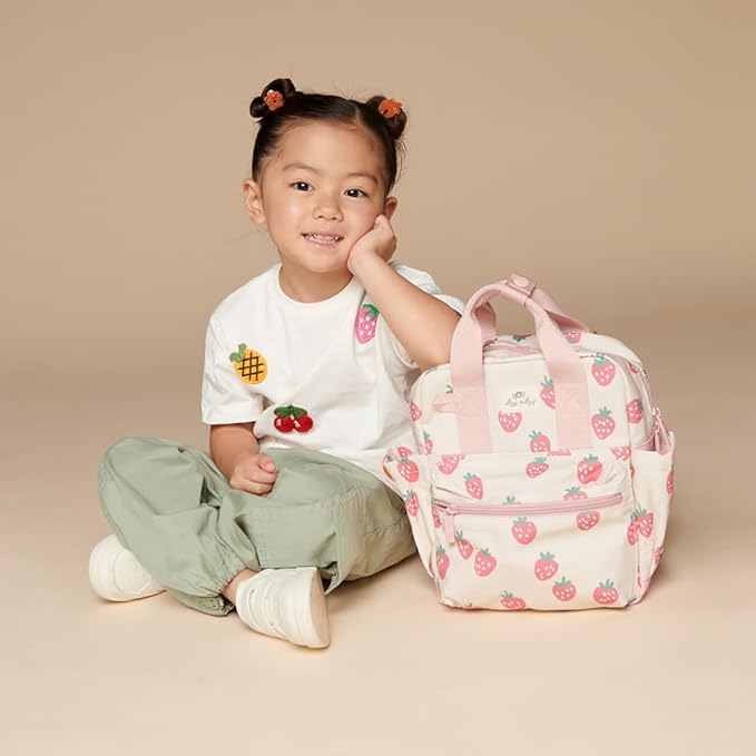 Itzy Ritzy Toddler Backpack with Adjustable Straps, 2 Side Pockets & Spacious Interior plus Itzy Pal Infant Toy & Teether with Lovey, Crinkle Sound & Silicone Teether