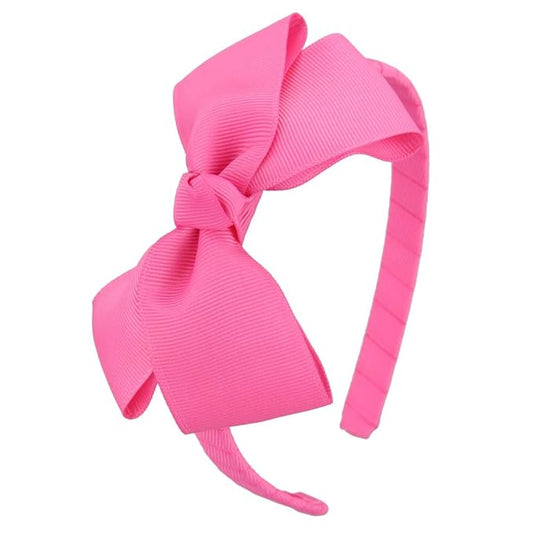 7Rainbows Cute Hot Pink Bow Headband for Girls Toddlers.