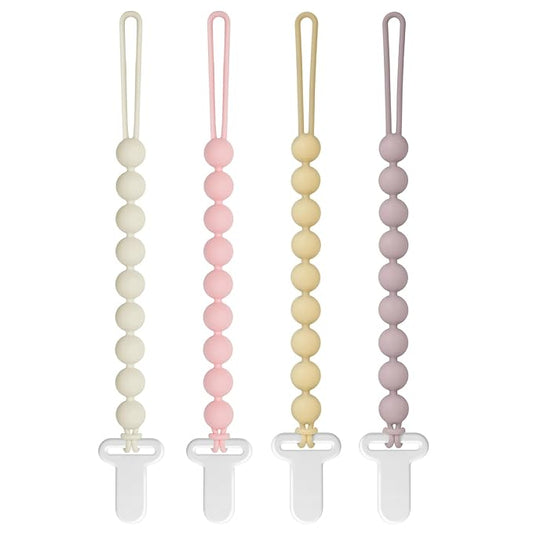 Pacifier Clips Baby Girls - Draklary 4 Pack Paci Clip Silicone Soothe Baby Binky Holder for Newborn Essentials Shower Birthday Gift Scenes