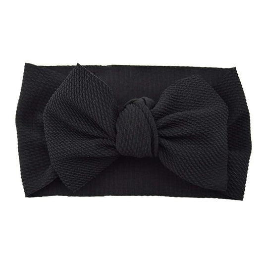 Baby Girl's 8'' Soft Big Bow knot Nylon Headband Toddler Hairband for Photography Travel Party Festivals (Black)