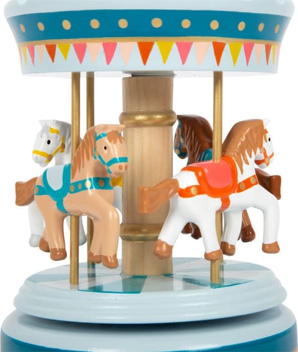 Small Foot Musical Box Horse Carousel Circus Wooden Decoration for Children's Room with Beautiful Sleep Music, 12321