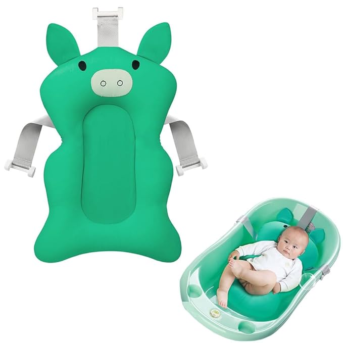 Baby Bath Seat Support Net Soft Infant Bathing Seat Support Mat Suspension Shower Pad Adjustable Non-Slip Newborn Bathtub Sling Mat Baby Sink Bather Tub Shower Net Bathtub Sit Up Mesh 0-7 Month