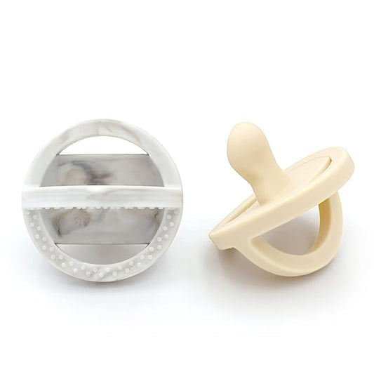 Doodle & Co. London Classic Pacifier for New Born Babies | BPA Free Angled Shape 100% Silicone for Infants with & Without Teeth | Helps Promote Healthy Oral Development | 0+ Months | 2 Pack