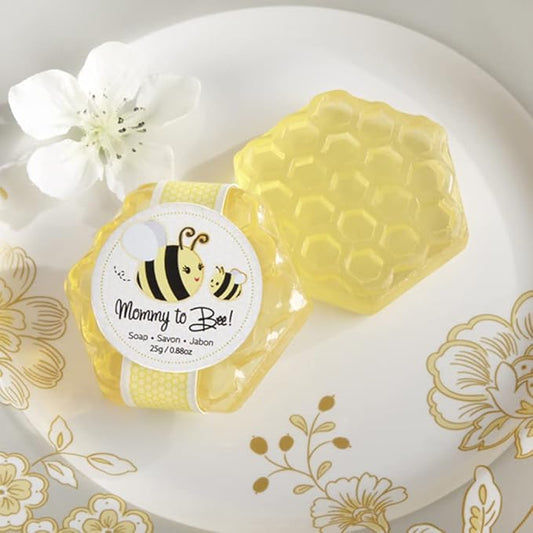 Kate Aspen Sweet Honey & Fresh Flower Scented Honeycomb Soap, Mommy to Bee Baby Shower Favors, Pack of 4 Count,21084NA