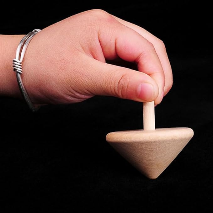 24 Pcs Wooden Spinning Tops - Unfinished DIY Paintable Wood Gyro Toys for Kids - Bulk Party Favors, Creative Craft Playthings for Hand-Eye Coordination, Fine Motor Skills Development