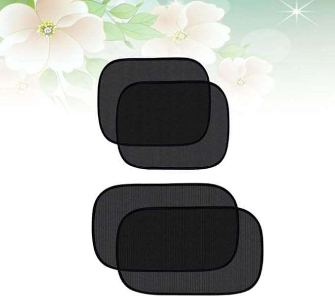Wakauto 4pcs Car Window Sunshade Static Cling Shade for Back Seat Uv Protection and Sun Compatible Vehicles Black