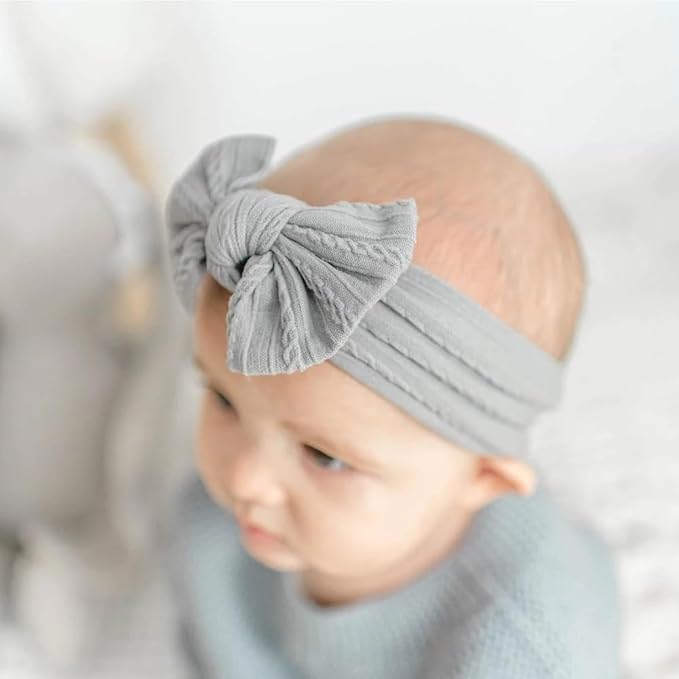 KIDOCHEESE Baby Girls Headbands with Bows Elastics Nylon Hair Bows Hairbands Hair Accessories for Newborn Infant Toddlers Kids