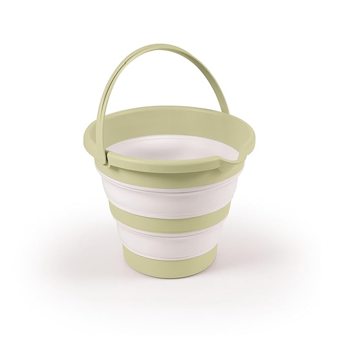 DOLU Foldable Baby Bath Bucket, Compact Toddler Wash Tub, Portable and Space Saving Design Ideal for Ages 6 Months and Older, Green