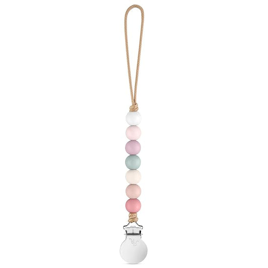 Ryan & Rose Pacifier Clip Georgia - Silicone Pacifier Clip Baby boy Baby Girl Binky paci Clip Baby Pacifier Holder binkie Clip Binky Clips Newborn Baby Care Baby Pacifier Clip (Blossom)