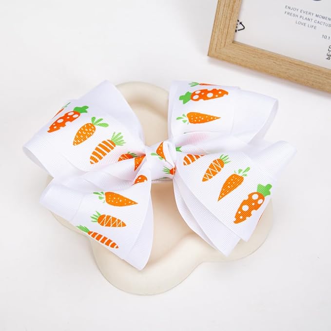 Baby Girls Carrot Hair Clips Pin Easter Bunny HairClips Carrot Hair Barrettes Pin JHE27 (Big Bow)