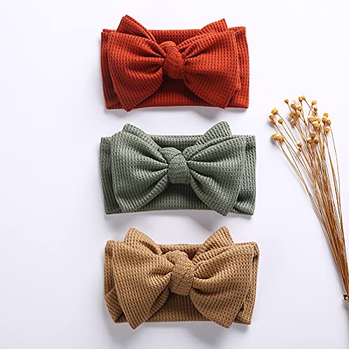 Baby Headbands Waffle Hairband with Bows for Baby Girls Newborn Infant Toddlers Kids