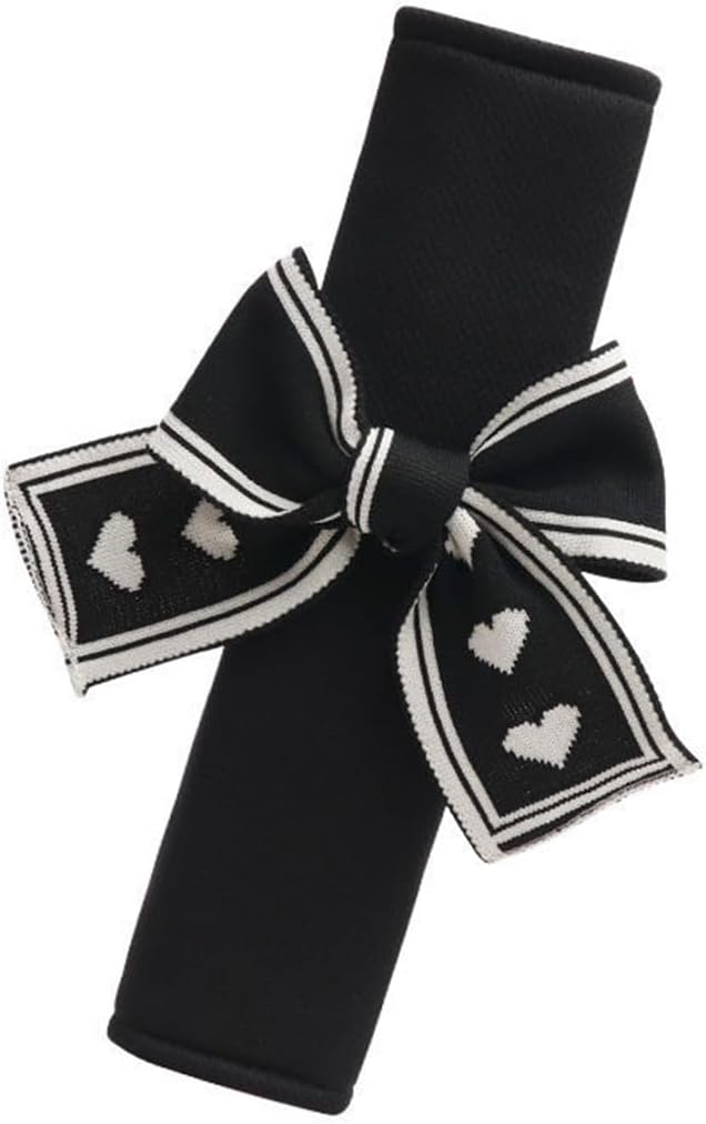 Bow Car Seat Straps Shoulder Pads for Women Girl, Soft Seat Belt Covers for All Car Seats/Pushchair/Stroller/High Chair (Black)