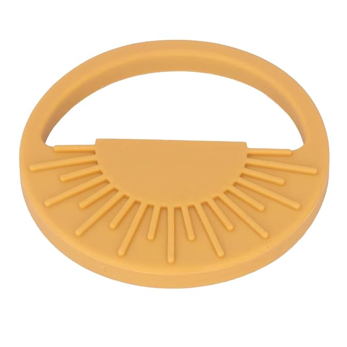 Garosa Baby Silicone Teether Toy Semi Circular Sun Easy to Hold Infant Molar Teether Infant Molar Teether Baby Chewing Toys Baby Toy for Infant Soothe Teething(003 Yellow