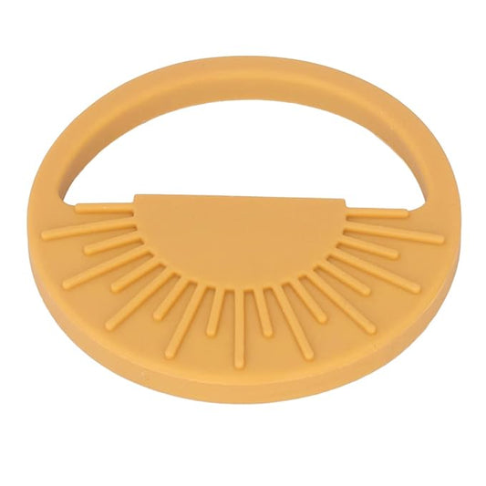 Garosa Baby Silicone Teether Toy Semi Circular Sun Easy to Hold Infant Molar Teether Infant Molar Teether Baby Chewing Toys Baby Toy for Infant Soothe Teething(003 Yellow