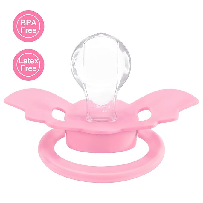 LittleForBig Bigshield Generation-II Adult Sized Pacifier - Baby Bat Pacifier Rosy
