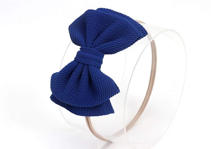 Baby Girl's 5 Inches Soft Double Bow-knot Nylon Headband Toddler Headdress for Photography Party Festivals (Royal Blue)
