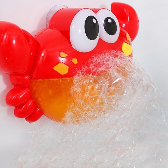 Kids' Musical Crab Bath Bubble Machine, 3-Speed Bubble Blower, Nursery Rhyme-Included Bathtub Bubble Maker, for Babies, Toddlers and Kids for Bathtime & Parties
