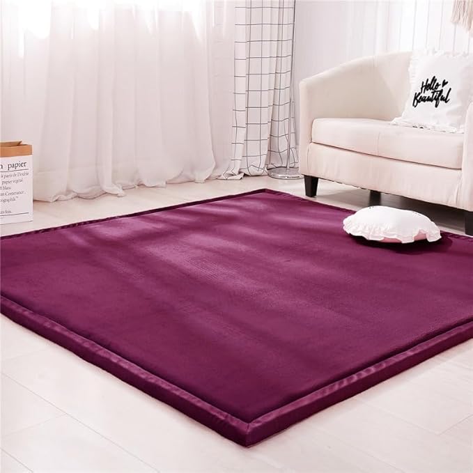 Coral Velvet MatArea Rugs,Yoga Mat Exercise Pads,children'sLarge Foldable Play Mat, Extra Soft Activity Floor Mat Playroom Bedroom-I-80 * 150cm