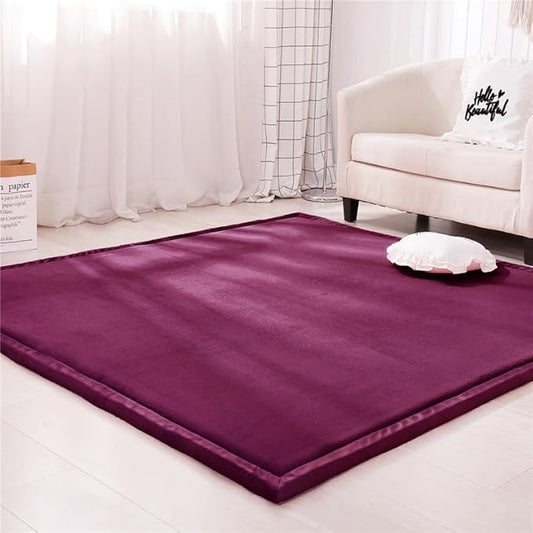 Coral Velvet MatArea Rugs,Yoga Mat Exercise Pads,children'sLarge Foldable Play Mat, Extra Soft Activity Floor Mat Playroom Bedroom-I-120 * 120cm