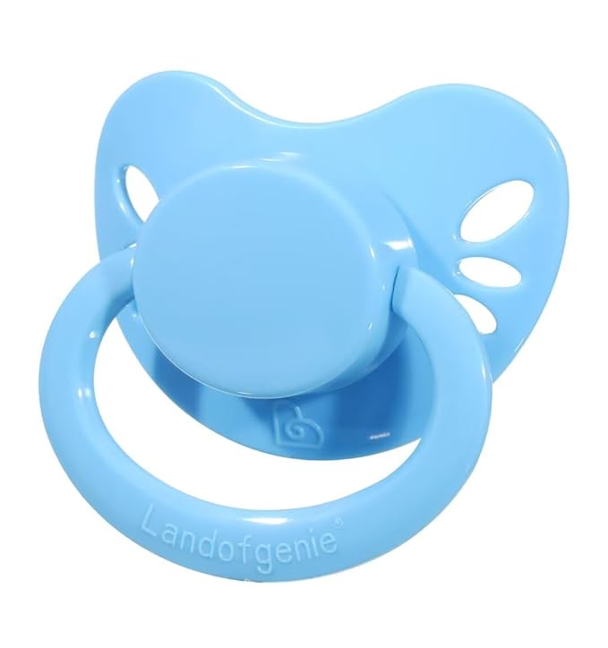 Landofgenie Large Shield Adult Size Pacifiers Set Butterfly Shaped Cutie Pacifier 3 Pack - White+Blue+Yellow