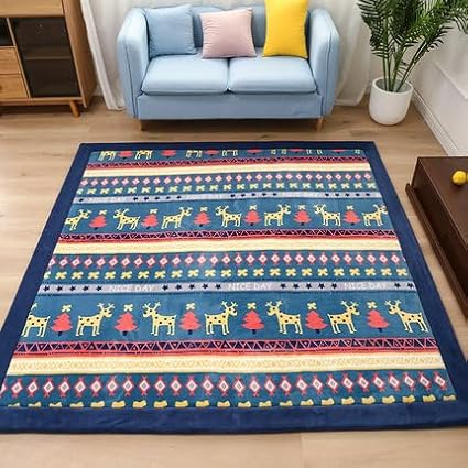 Coral Velvet Play Mat,Yoga Mat Exercise PadsAnti Slip Floor Carpet, for Bedroom, Classroom Soft Indoor Modern Area Rugs -F-120 * 150cm