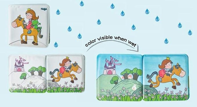 HABA Magic Bath Book Princess - Wet the Pages to Reveal Colorful Background - Great for Tub or Pool