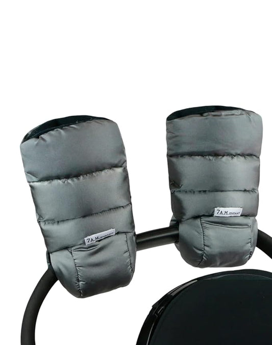 7AM Enfant Stroller Warmmuffs Gloves - Anti-Freeze Stroller Mittens for Handlebars, Water Repellent Hand Warmer Muff for Cold Weather, Plush Lined Stroller Warmmuffs | Winter Stroller Accessories