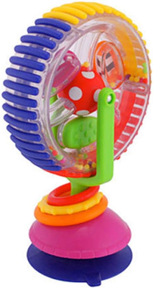 Ferris Wheel Toy, Colorful Rotating Ferris Wheel Toy Dining Table Cart Sucker Toy Baby Stroller Early Education Toy with Suction Cup Base (Colorful)