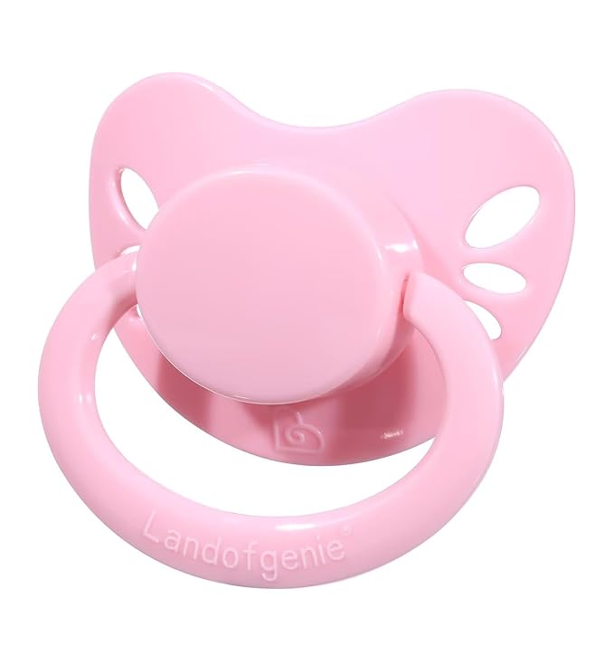 Landofgenie Large Shield Adult Size Pacifiers Set Butterfly Shaped Cutie Pacifier 3 Pack - Red+Orange+Pink
