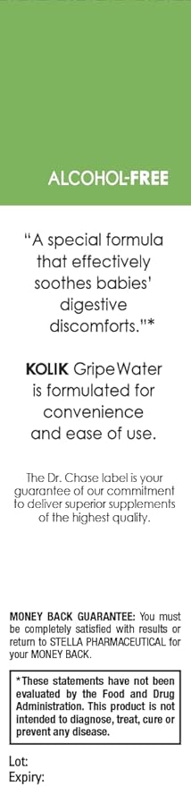 Dr. Chase Kolik Gripe Water for Babies, Alcohol Free Gripe Water for Infant Colic and Gas Relief, Safe and Soothing Colic Baby Relief - 5 Fl Oz (Pack of 2)