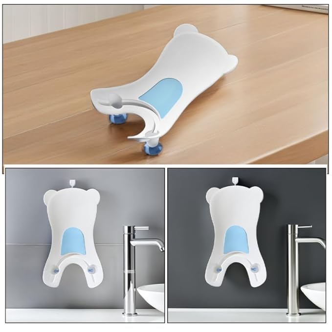 Totority Baby Wash Basin Ergonomic PP Material Newborn Toddler Portable Foldable Potty for Comfortable Bathing & Face Hand Cleaning, Space-Saving Design Ideal for Home Travel