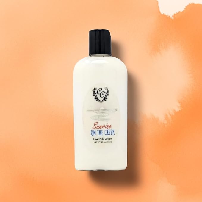 Curley's Creek Goat Milk Lotion | Handmade Natural Skincare | 4 ounce & 8 ounce 4 ounce, Sunrise on the Creek (Clean)
