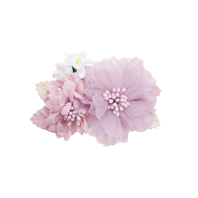 Flower Hair Clips Set for Baby Girl Lightweight Floral Hair Bow Accessories with Boutique Fully Lined Alligator Clip 3pcs for Toddler Teens Gifts