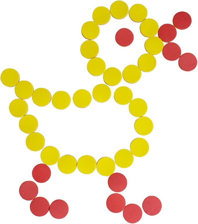 DNB 2-Color Foam Counters - 1 Inch Red-Yellow Double-Sided Math Counters, Early Learning Counting Chips, 600 Pieces