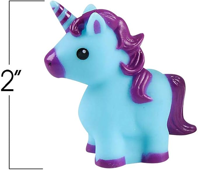 ArtCreativity Unicorn Rubber Toys for Kids - Pack of 12 - Unicorn Birthday Party Favors and Supplies, 2 Inch Floating Bath and Pool Water Toys for Girls, Cute Goodie Bag Fillers, Assorted Colors