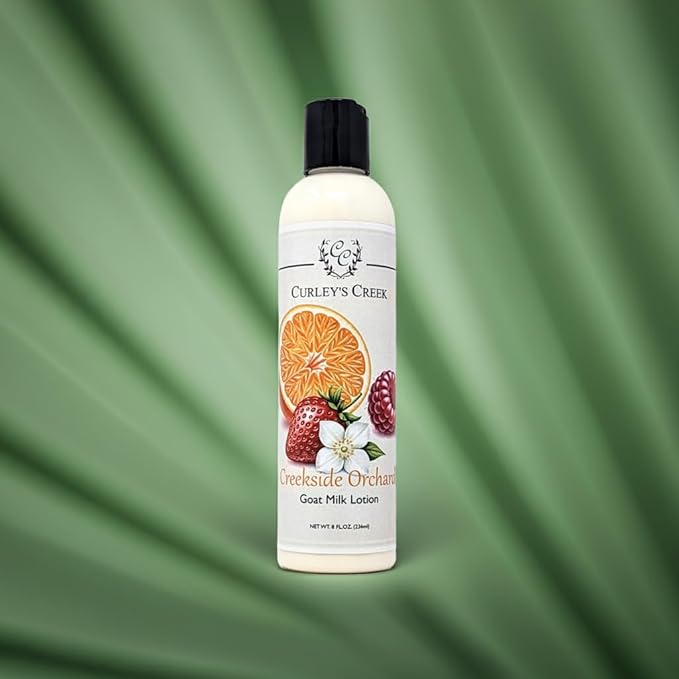 Curley's Creek Creekside Orchard | Goat Milk Lotion | Handmade Natural Skincare | Bright Fruity Freshness