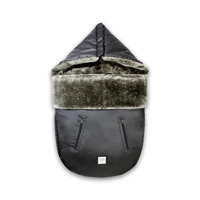 7 A.M. 7AM Enfant Universal Stroller Footmuff - Water Repellent Winter Bunting Bag for Strollers & Car Seats, Soft Micro-Fleece & Plush Lined Stroller Footmuff for Baby Boy & Girl | WaxedPOD